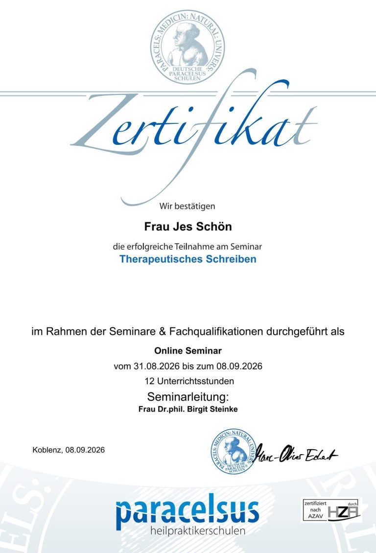 Teilnahmebescheinigung Coaching-Seminar VfLL aus Februar 2025